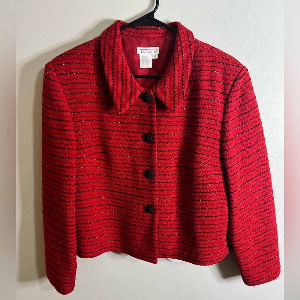 Talbots wool red jacket